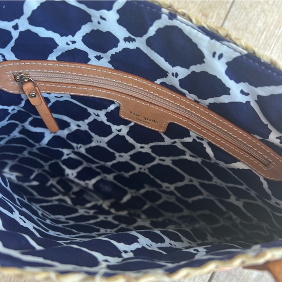 Kate Spade Reyna Cape Cod Straw Lobster Woven Tote Vintage RARE - Picture 4 of 12